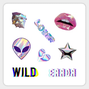 alien loser wild holo pack sticker Magnet